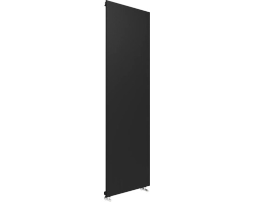 Radiateur vertical à face plane anthracite avec surface lisse.