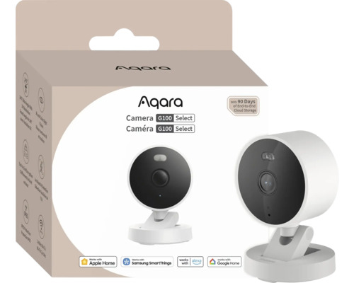 Aqara Camera G100 Select Smart Home Sicherheitskamera mit 2K Auflösung, 140 Grad Weitwinkel und Nachtsicht.