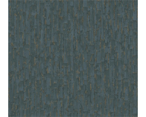 Papier peint intissé structuré avec motif vertical et accents métalliques.