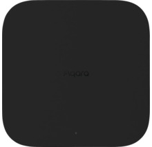 Hub Aqara Smart Home carré noir avec angles arrondis et Aqara Logo.