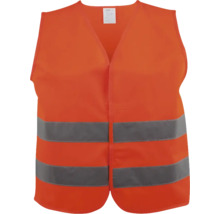 Gilet de sécurité orange avec deux bandes réfléchissantes.