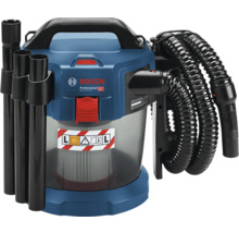 Aspirateur eau et poussière sans fil Bosch Professional GAS 18 Volt-10 L avec tubes d aspiration et tuyau flexible.