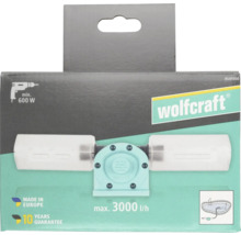 Pompe pour perceuse Wolfcraft avec Wolfcraft Logo, débit maximal 3000 litres par heure, à partir de 600 Watts, 10 ans de garantie.