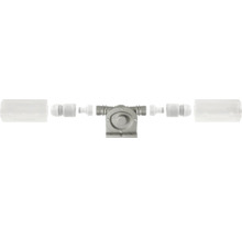 Pompe pour perceuse avec raccords de tuyau et couvercles en plastique transparent pour l arrosage du jardin.