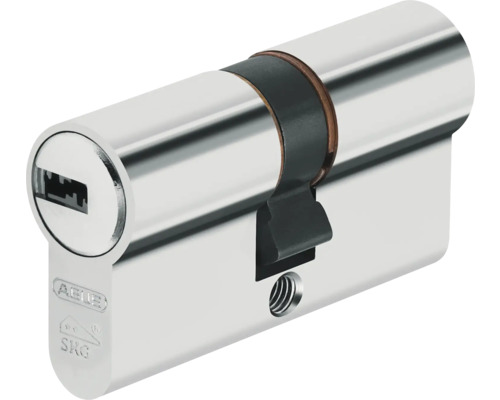 Cylindre de fermeture ABUS en métal avec certification de sécurité SKG et ABUS Logo.