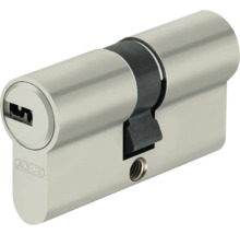 Cylindre de porte ABUS à double profil en métal de couleur argentée pour portes d'entrée avec ABUS Logo.