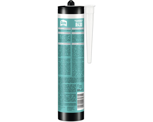 Mastic Sista R430 pour fissures de façades en cartouche de 300 millilitres pour le colmatage de fissures d'enduit.