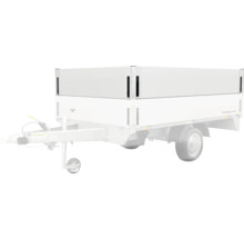 Humbaur Pkw-Anhänger mit Bordwanderhöhung und Stützrad.