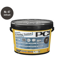 Mortier de jointoiement flexible variable PCI Nanofug Premium numéro 47 anthracite en seau pour carrelage et pierre naturelle