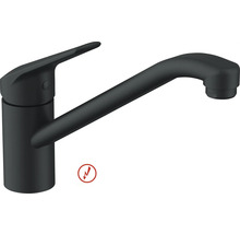 Einhebel-Küchenarmatur in Schwarz matt, geeignet für Niederdruck.