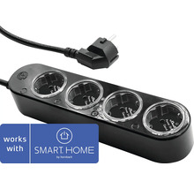 Multiprise intelligente à quatre prises avec câble et fiche, compatible avec Smart Home by Hornbach.