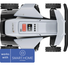 Robot tondeuse Segway Navimow vue de dessus, compatible avec Smart Home by Hornbach.