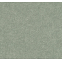 Papier peint intissé avec une structure textile fine de couleur vert discret.