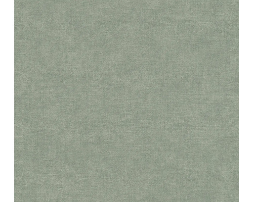 Papier peint intissé avec une structure textile fine de couleur vert discret.