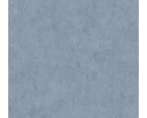 Papier peint intissé avec structure de crépi fin en bleu.