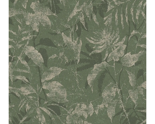 Papier peint intissé avec motif botanique de fleurs et de feuilles à l'aspect texturé.