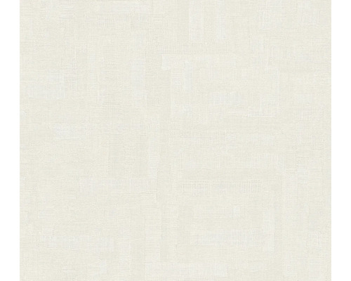 Papier peint intissé avec une structure textile fine et un aspect lin.