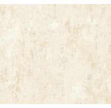 Papier peint intissé beige à surface structurée avec un aspect béton et un style shabby chic.