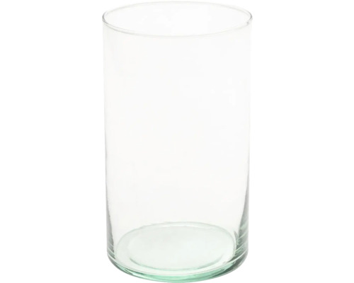 Zylindrische Glasvase, transparent.