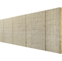 Steinwolle-Dämmplatte mit gerillter Oberfläche für die Fassadendämmung.