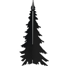 Silhouette noire en métal d'un sapin pour décoration de Noël.