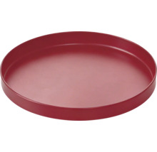 Soucoupe ronde rouge pour pots de fleurs.