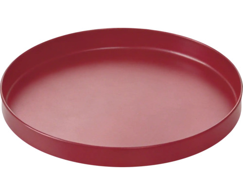 Soucoupe ronde rouge pour pots de fleurs.