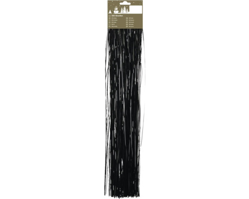 Lametta de Noël noir pour décoration, paquet de 300 lamelles.