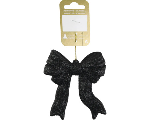 Weihnachtsanhänger Schleife mit schwarzem Glitzer
