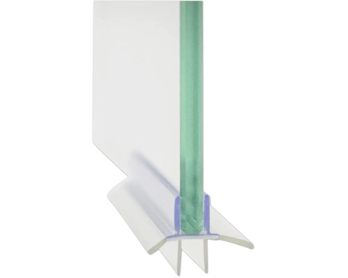 Joint d'étanchéité pour douche monté sur le bord inférieur d'une paroi en verre.