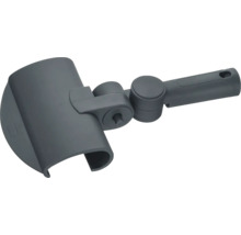 Articulation coudée réglable en plastique gris pour perches télescopiques et rouleaux à peinture.