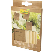 Étiquettes à planter FloraSelf Nature en bambou, 20 pièces, 5 sur 7 centimètres, tiges 5 millimètres de diamètre sur 12,5 centimètres.