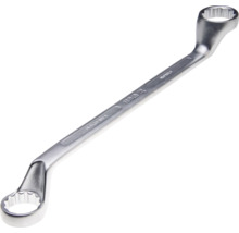 Clé polygonale double coudée en acier chrome-vanadium.