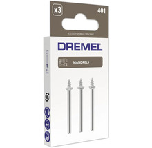 Logo Dremel, 3 mandrins modèle 401 avec tige de 3,2 millimètres.
