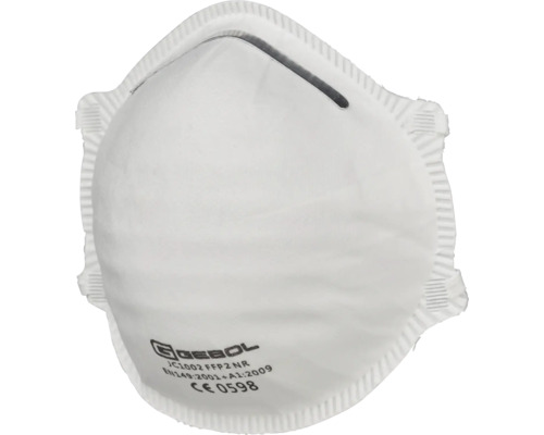 Masque de protection respiratoire Gebol FFP2 NR avec pince-nez et marquage CE selon la norme européenne 149.