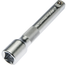 Rallonge pour clé à douille en acier chrome-vanadium avec moletage et carré conducteur.