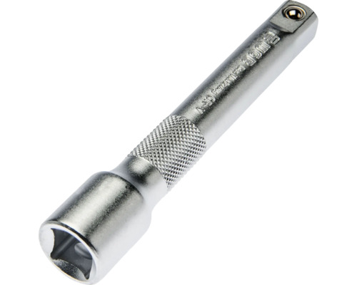 Rallonge pour clé à douille en acier chrome-vanadium avec moletage et carré conducteur.
