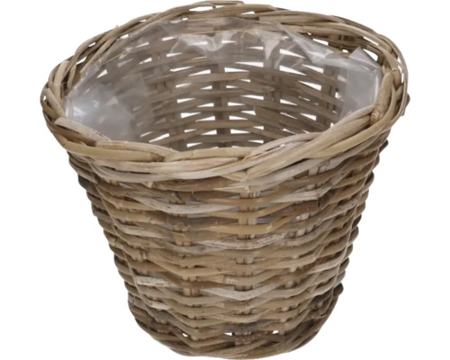 Panier à plantes Split en fibre naturelle, Ø 29 cm, H 20 cm, gris