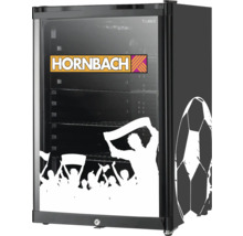 Mini réfrigérateur avec porte vitrée, Hornbach Logo et motif supporters de football, noir, Cubes
