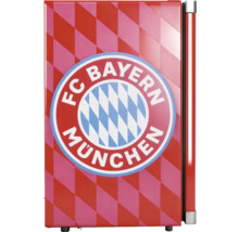 Mini-réfrigérateur avec logo FC Bayern München et motif à losanges.