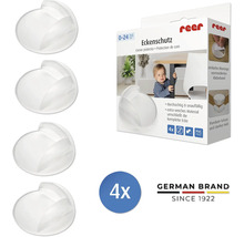 Reer Eckenschutz aus transparentem weichem Material für Tischkanten, Packung mit 4 Stück.
