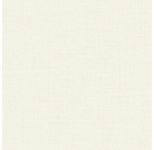 Papier peint avec une structure de lin fine en blanc crème.