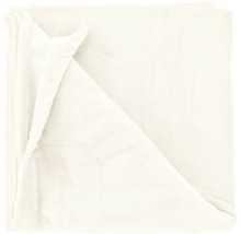 Weiche Fleece-Kuscheldecke, cremeweiß, gefaltet