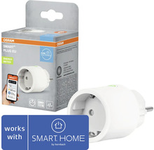 Osram Smart+ Plug EU mit Energiemessfunktion, kompatibel mit SMART HOME by hornbach, inklusive Produktverpackung.