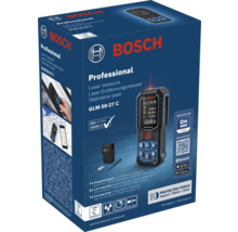 Bosch Professional Laser-Entfernungsmesser GLM 50-27 C in Verpackung mit Bluetooth, 50 Meter Reichweite, inklusive Schutztasche und Zubehör.