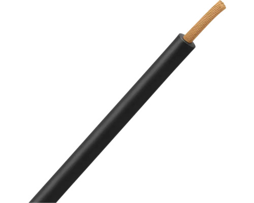 Câble unipolaire flexible avec isolation noire et conducteurs en cuivre.