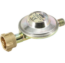 Détendeur de gaz CFH pour gaz liquide avec 50 millibars, construction métallique avec raccords filetés et conformité européenne.