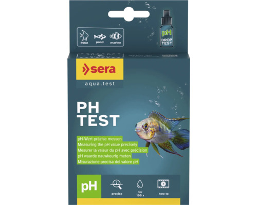 sera pH-Test zur präzisen Messung des pH-Werts in Süßwasseraquarien, Teichen und Meerwasser, ausreichend für circa 100 Messungen.