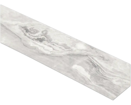 Bodenpaneel in Marmoroptik mit grauer und weißer Maserung.