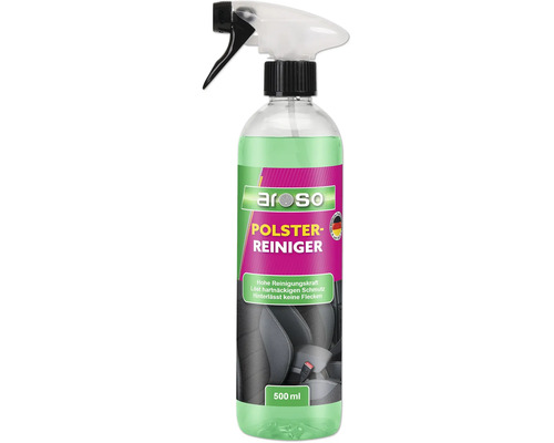 Aroso Polsterreiniger in einer 500 Milliliter Sprühflasche zur Reinigung von Fahrzeugpolstern.